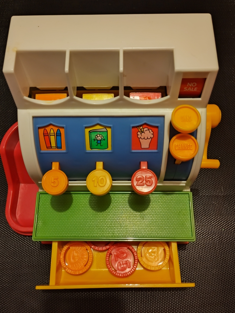 Fisher-Price Colorful Play Cash Register in Yellow, Green, Blue, Orange, Red - Picture 16 of 17